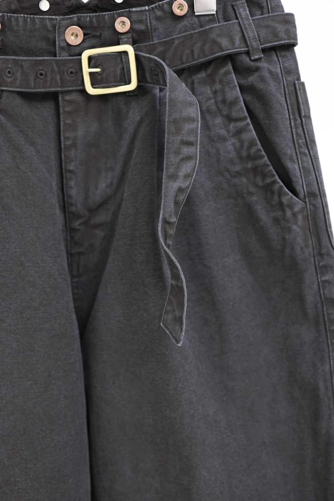 Gurank グランク 26SS ベルテッドパンツ CH belted work pants (2607HB) BLACK★新作発売！