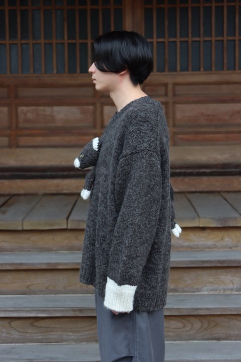 doublet STUFFED CAT HAND-KNITTING PULLOVER(21AW30KN50) style.2021.9.13.