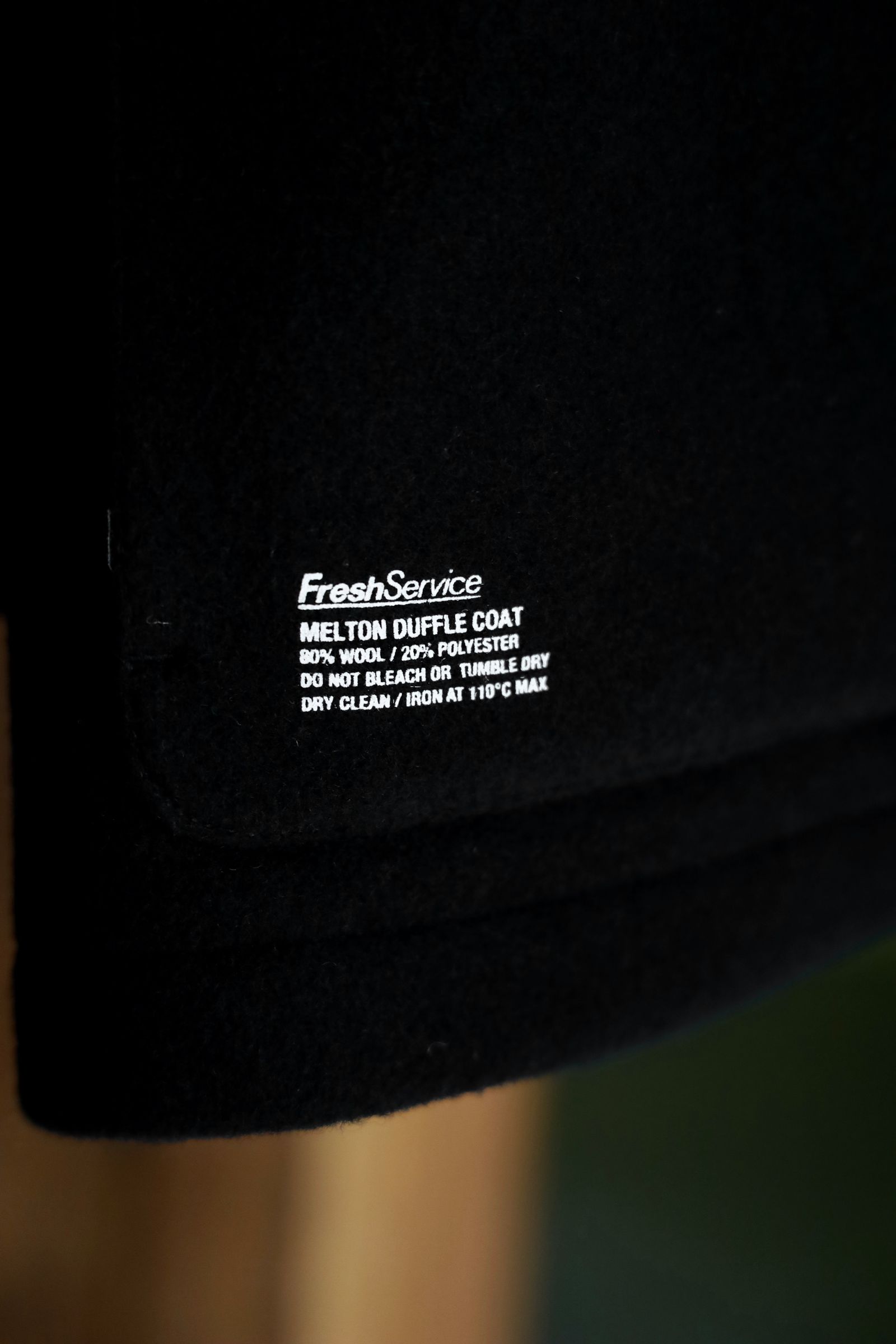 フレッシュサービス24AW MELTON DUFFLE COAT (FSC244-10034)BLACK☆11月23日(土)発売！