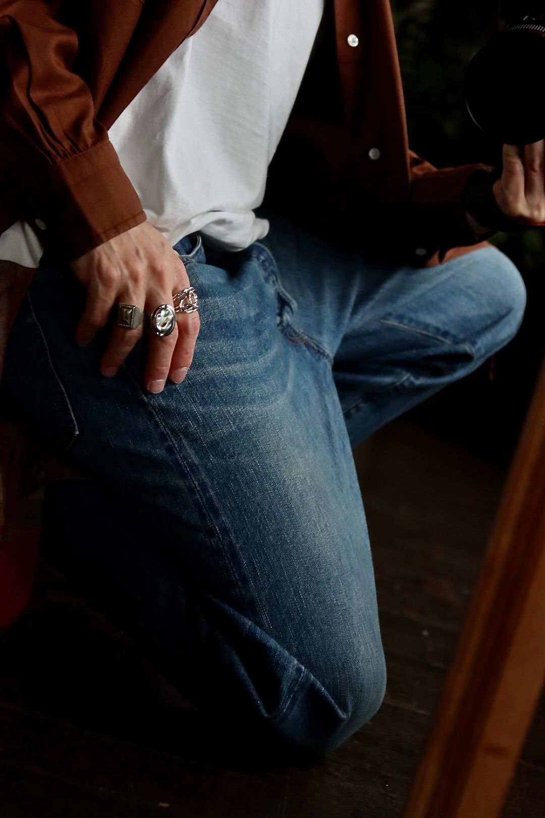 アプレッセ23SSデニム Washed Denim Pants BLEACH A.PRESSE - アプレッセ23SSデニム Washed Denim Pants E(23SAP