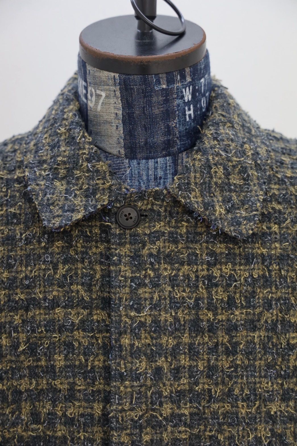 ヨーク 25FW Needlepunched Cotton Plaid Drizzler Jacket(YK25FW01031B) GREEN☆10月11日(土)新作発売！
