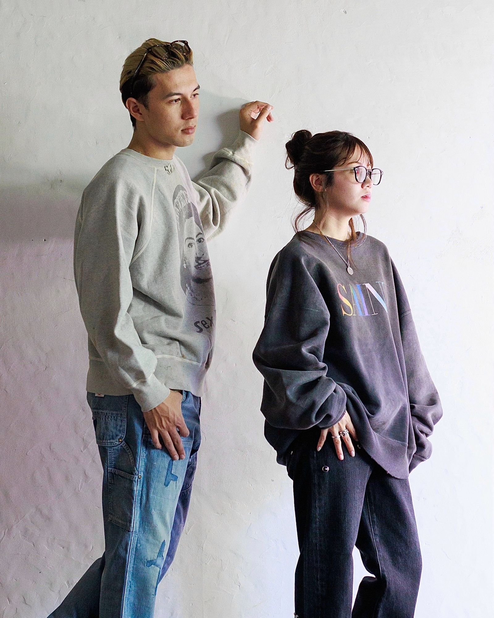 セントマイケル24AW RAINBOW SNT CREW SWT (SM-YS1-0000-030)BLACK