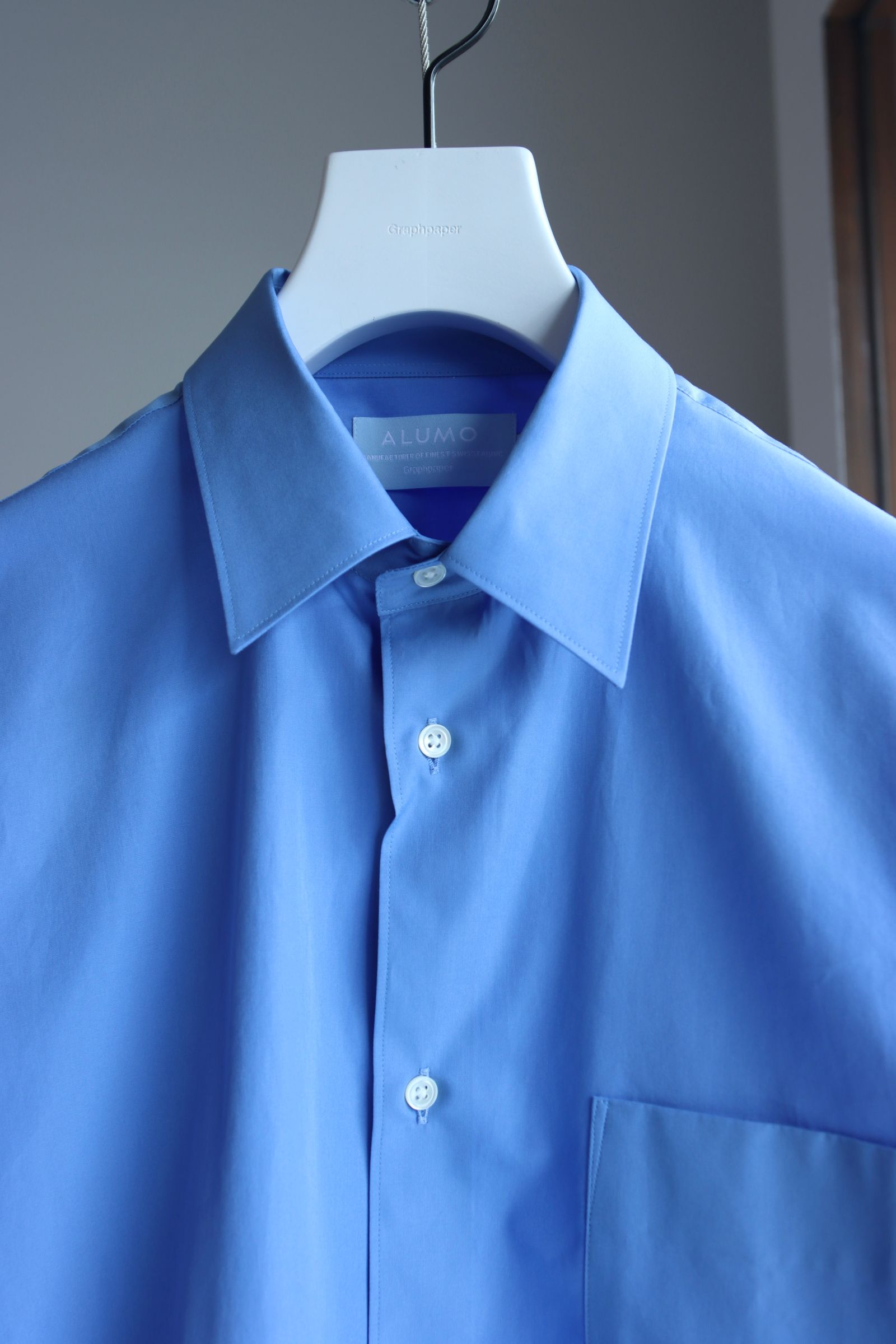 グラフペーパーシャツ 25SS ALUMO for GP Regular Collar Shirt(GM251-50094B)BLUE