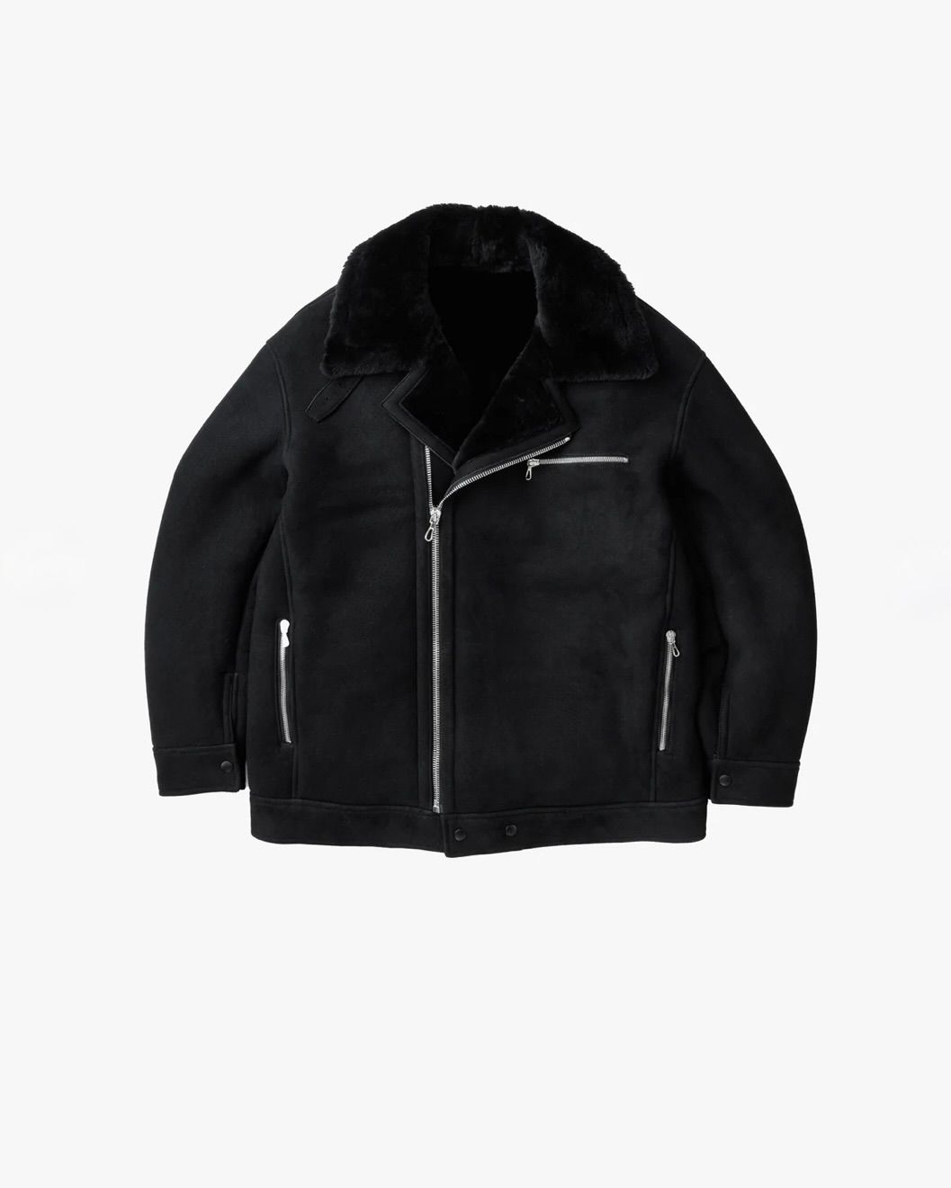 Graphpaper - グラフペーパー24AW Sheep Mouton Aviator Jacket(GU243-20080)BLACK |  mark