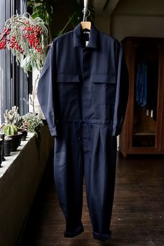 is-ness イズネス24SS GABARDINE JUMPSUIT(1006SSJUNPE01)NAVY
