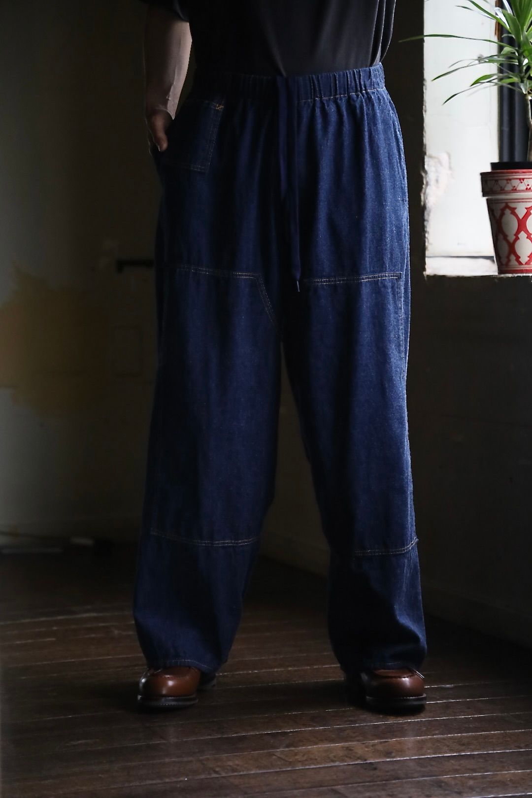 Gurank 25FW 8オンスダブルニーパンツ 8oz raw denim double knee pant (2550)INDIGO