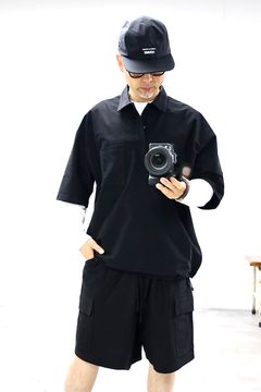 コムデギャルソンオム26SS ストレッチカルゼポロシャツ(HQ-T016-051)BLACK☆5月1日(金)発売！