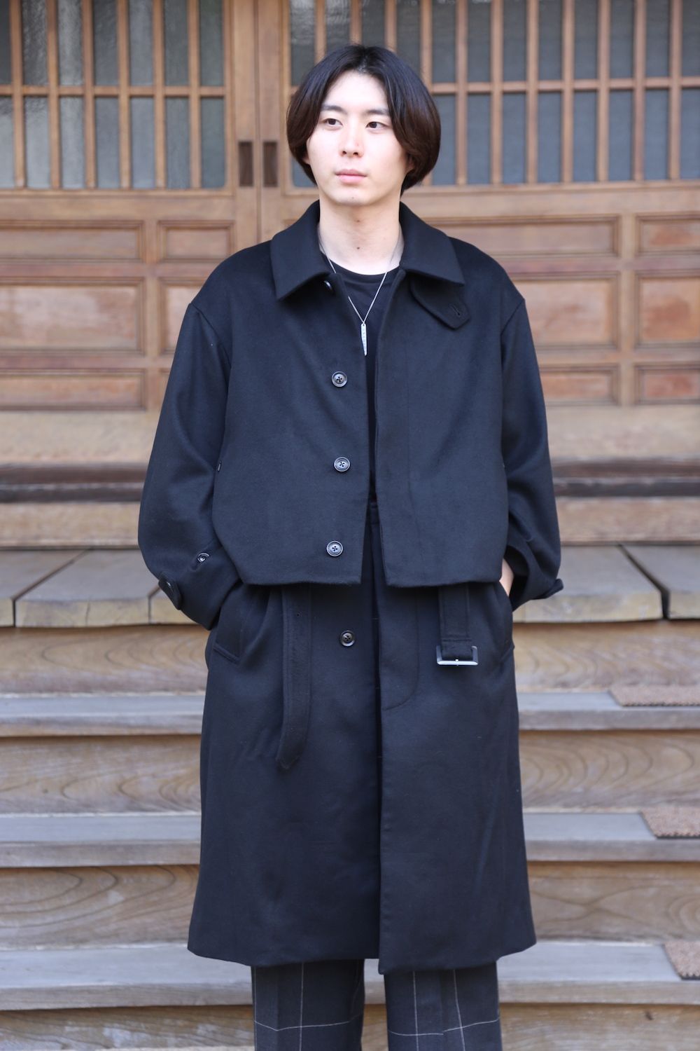 YOKE TOKYO 3WAY BAL COLLAR SHARE COAT-