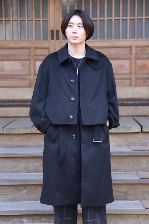 YOKE 新作 3WAY BAL COLLAR SHARE COAT(YK20AW0135C)"BLACK"style.2020.10.10.