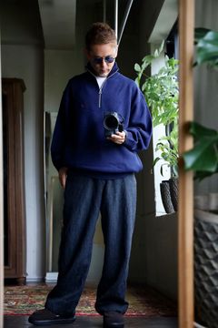 FreshService 26AW THERMAL JERSEY HARF ZIP KNIT"NAVY"スタイル