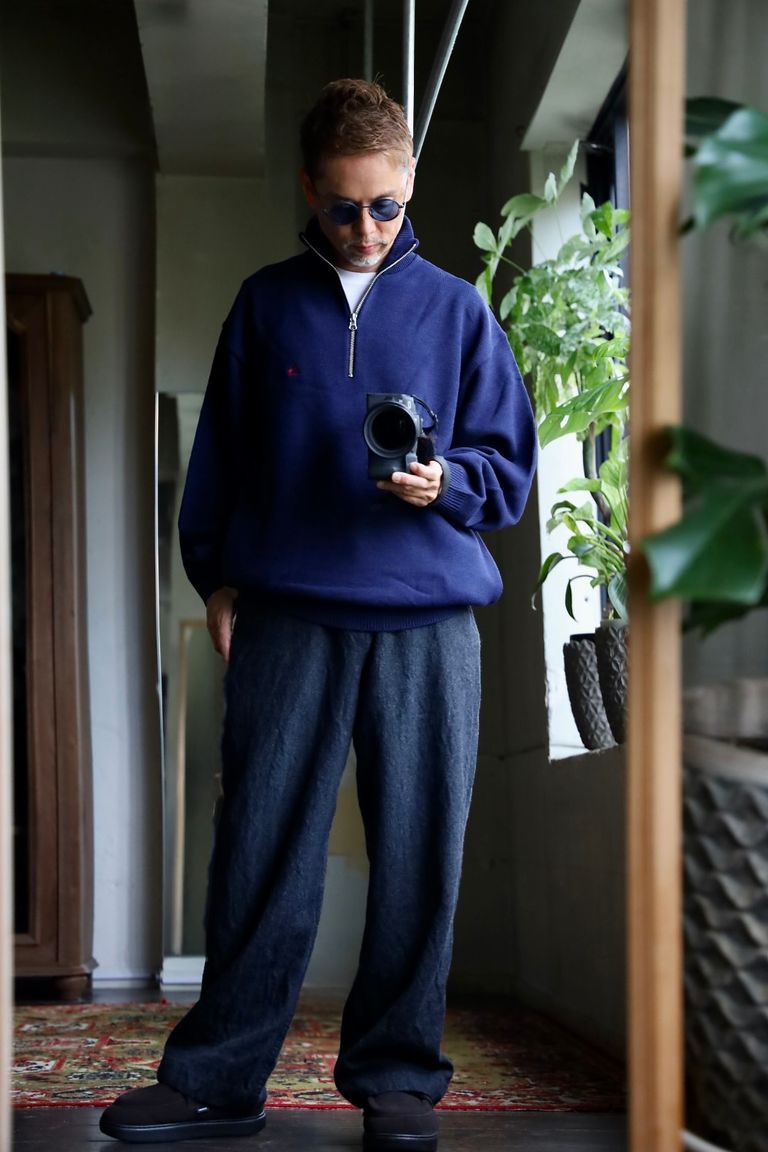 FreshService 26AW THERMAL JERSEY HARF ZIP KNIT"NAVY"スタイル