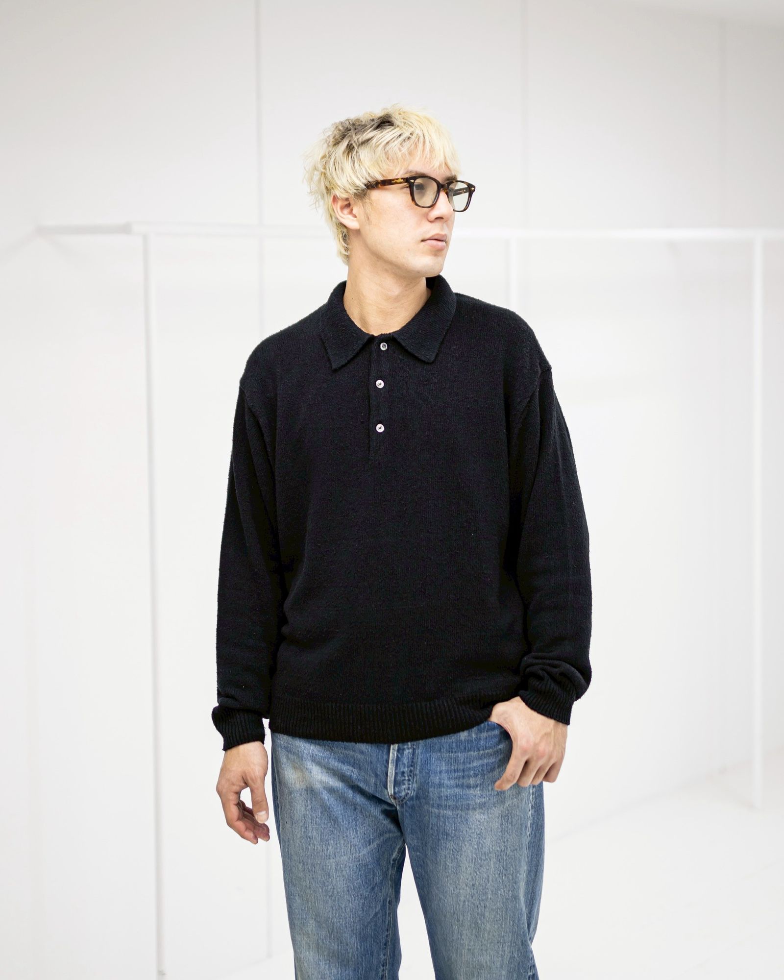 アプレッセ 2026 STYLE1 Washed Silk Nep Polo Shirt(26SAP-03-09)BLACK☆1月10日(土)発売！