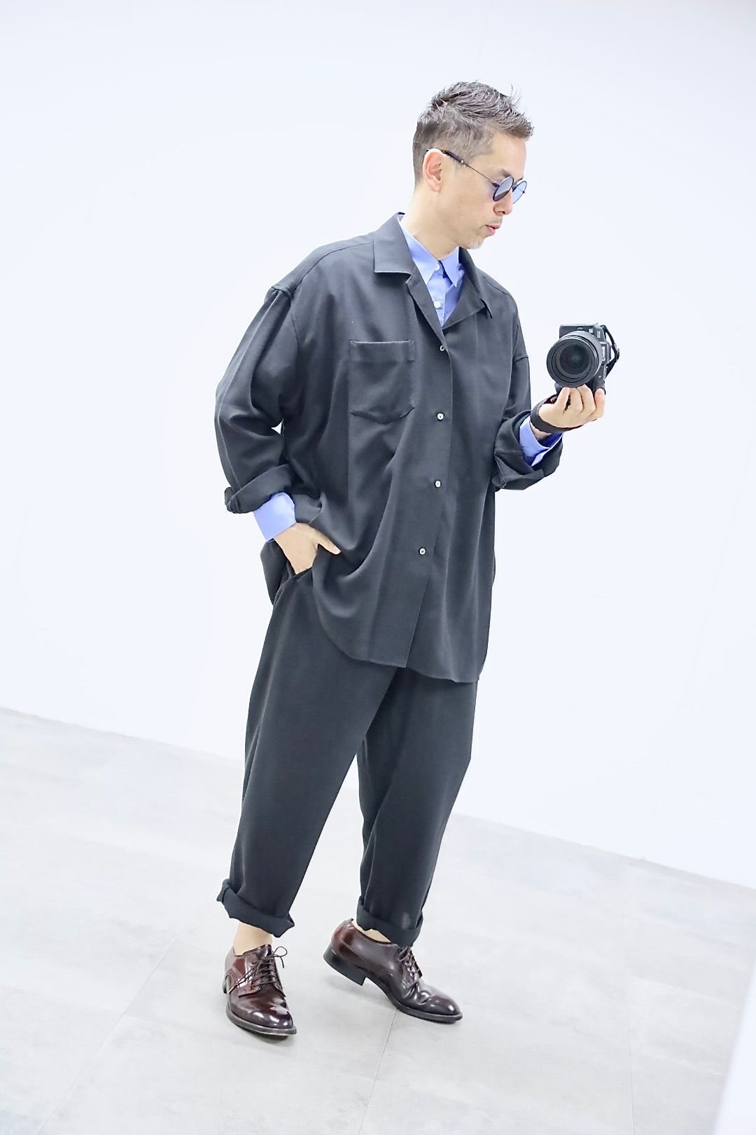 グラフペーパー 26SS Viscose Viyella L/S Sleeping Shirt(GM261-50456)CHARCOAL☆3月14日(土)発売！