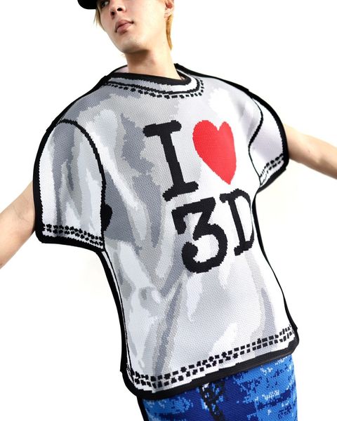 doublet 24SS 新作TWO-DIMENSIONAL"I♡3D"T-SHIRT スタイル