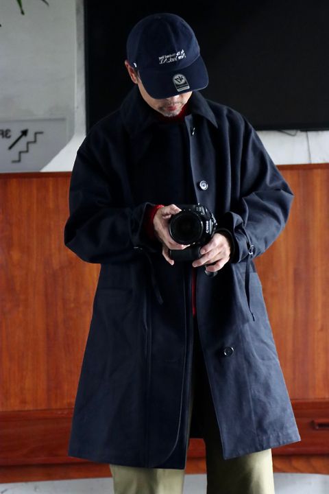 アプレッセ22FW Motorcycle Half Coat"NAVY"スタイル