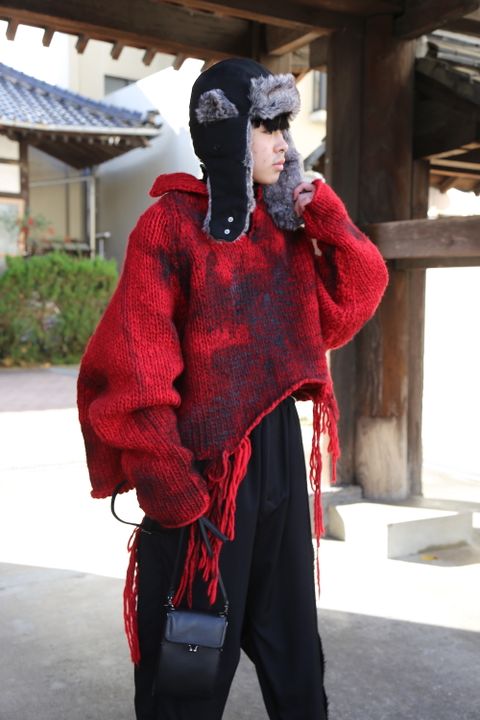 Yohji Yamamoto 朝倉ぺイント手編タートルCニット style 2020.12.16.