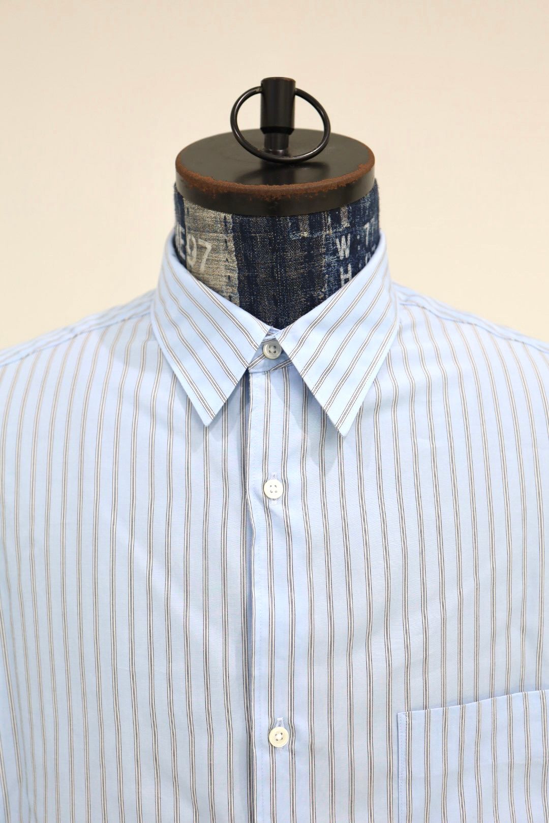 グラフペーパー SIDOGRAS L/S Oversized Regular Collar Shirt(GM262-50027)SAX STRIPE☆6月6日(土)発売！