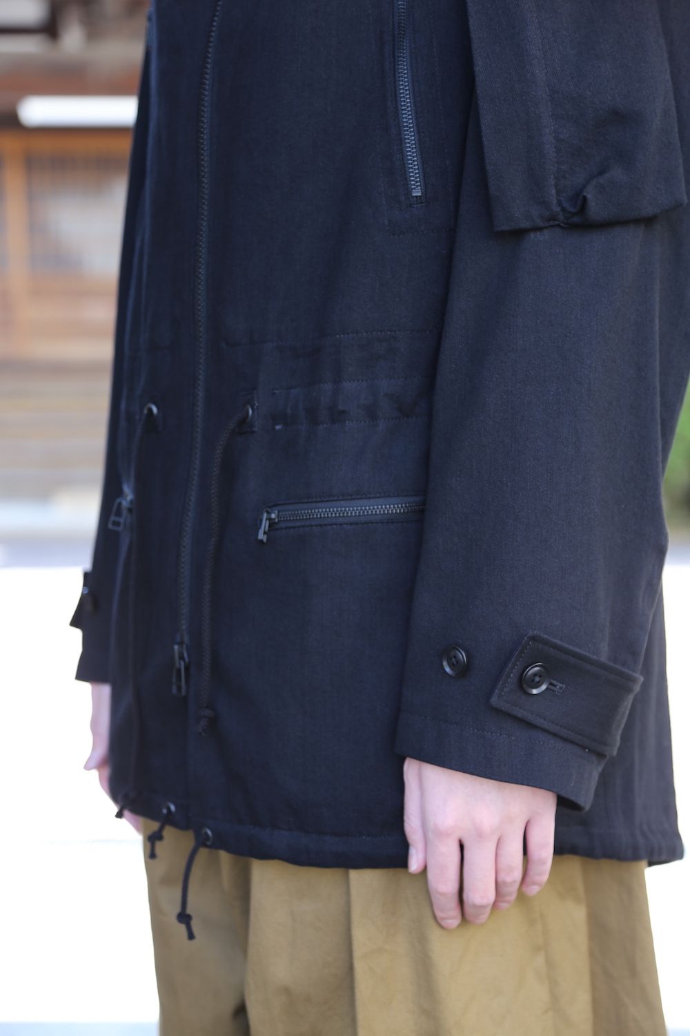 yohji yamamoto2020AW Y's BANG ON! Military hooded-Coat Black denim style.2020.10.18.