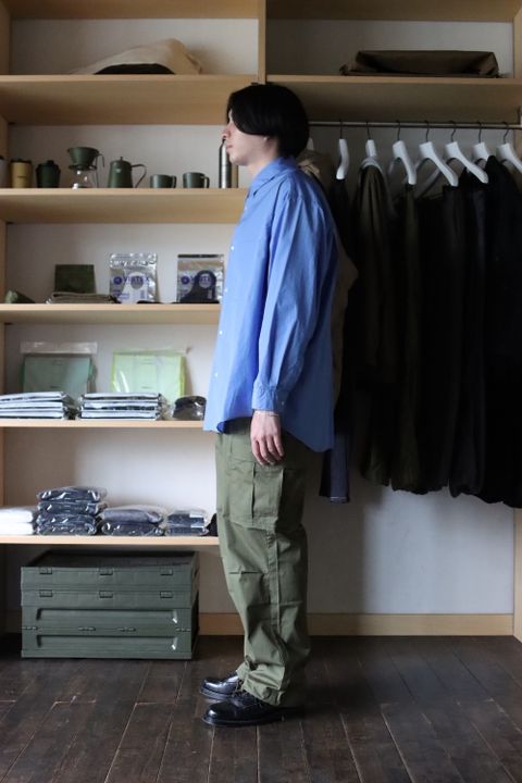 Graphpaper Broad Oversized L/S Regular Collar Shirt(GM214-50013) style.2021.10.17.