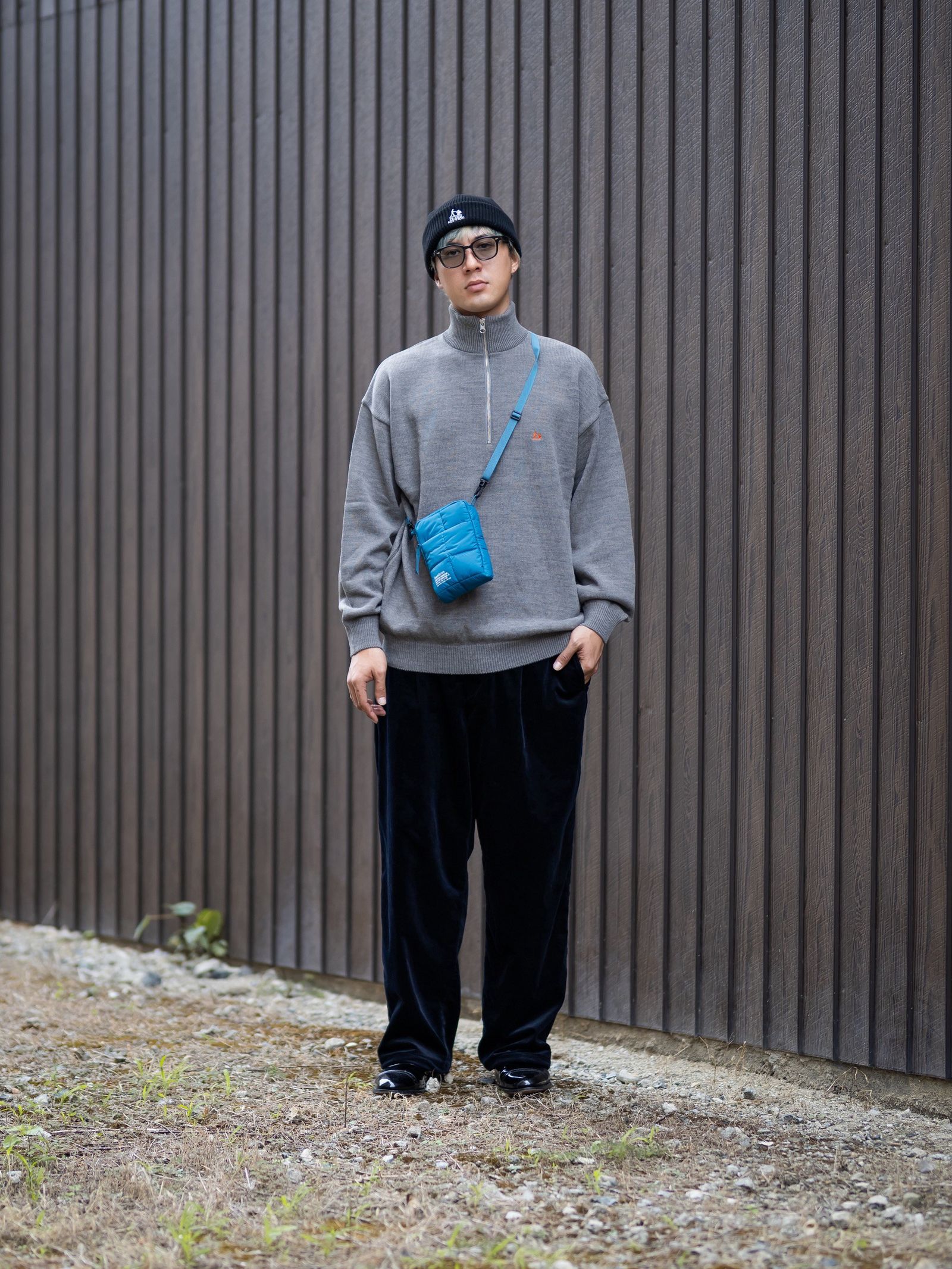 FreshService THERMAL JERSEY HARF ZIP KNIT MARK STYLE