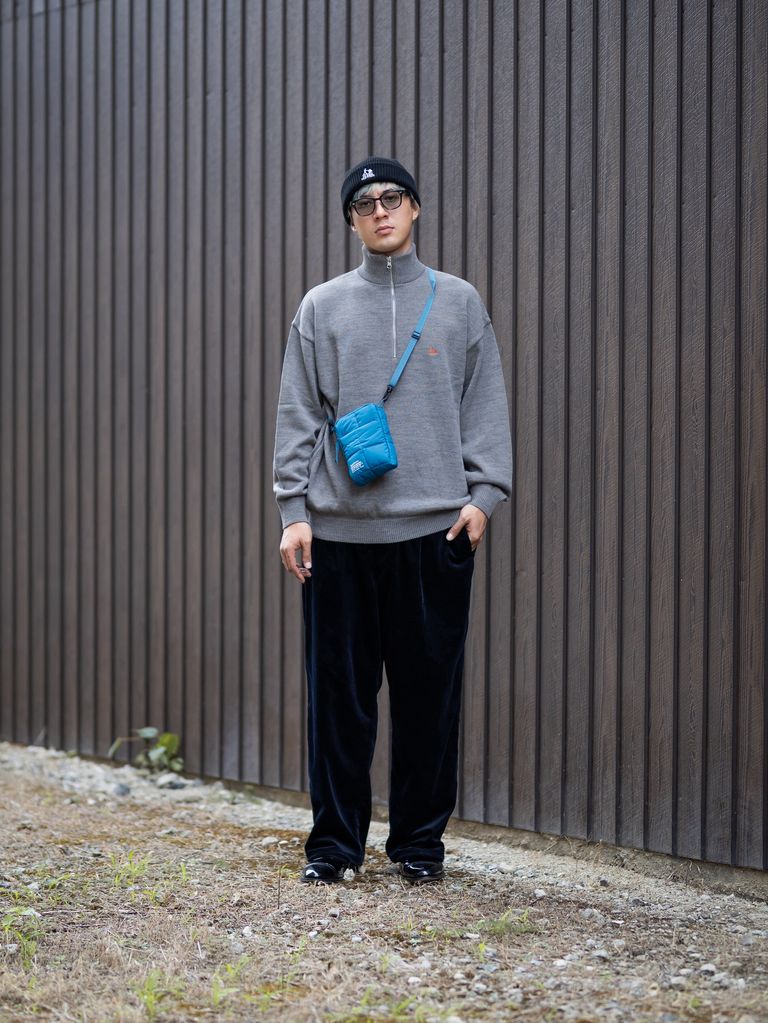 FreshService THERMAL JERSEY HARF ZIP KNIT MARK STYLE