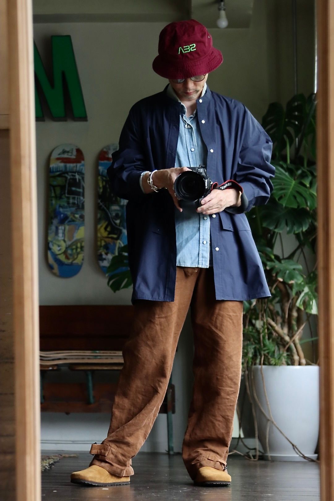 フレッシュサービス 22SS CARGO POCKET UTILITY SHIRT "NAVY"スタイル.2022.6.7.