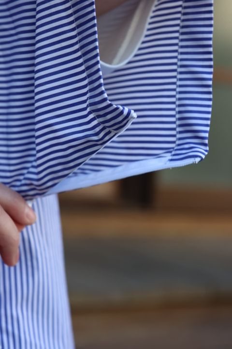 is-ness×THOMAS MASON VENTILATION SHORT SLEEVE SHIRT"BLOCKS STRIPE"style.