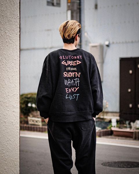 セントマイケル25SS SEVEN DEADLY CRW N SWT(SM-HR8-0000-044)BLACK
