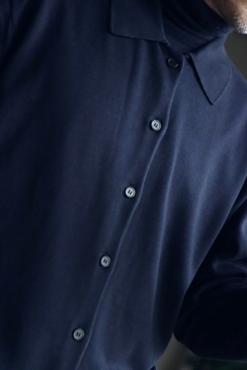 A.PRESSE アプレッセ23SS Cotton Knit Polo Collar Cardiganスタイル