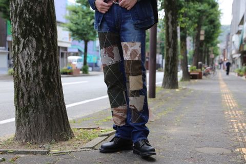 JUNYA WATANABE COMME des GARCONS MAN 綿デニム×ウールツイルチェックジャケット& 多素材パッチワークデニムパンツ style.2020.8.10.