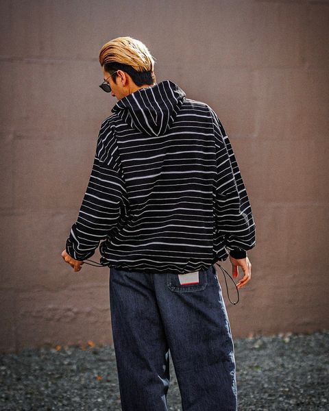 SFC HOODIE MIX SIDE STRIPE LS TEE(black white)1月25日(土)新作発売！