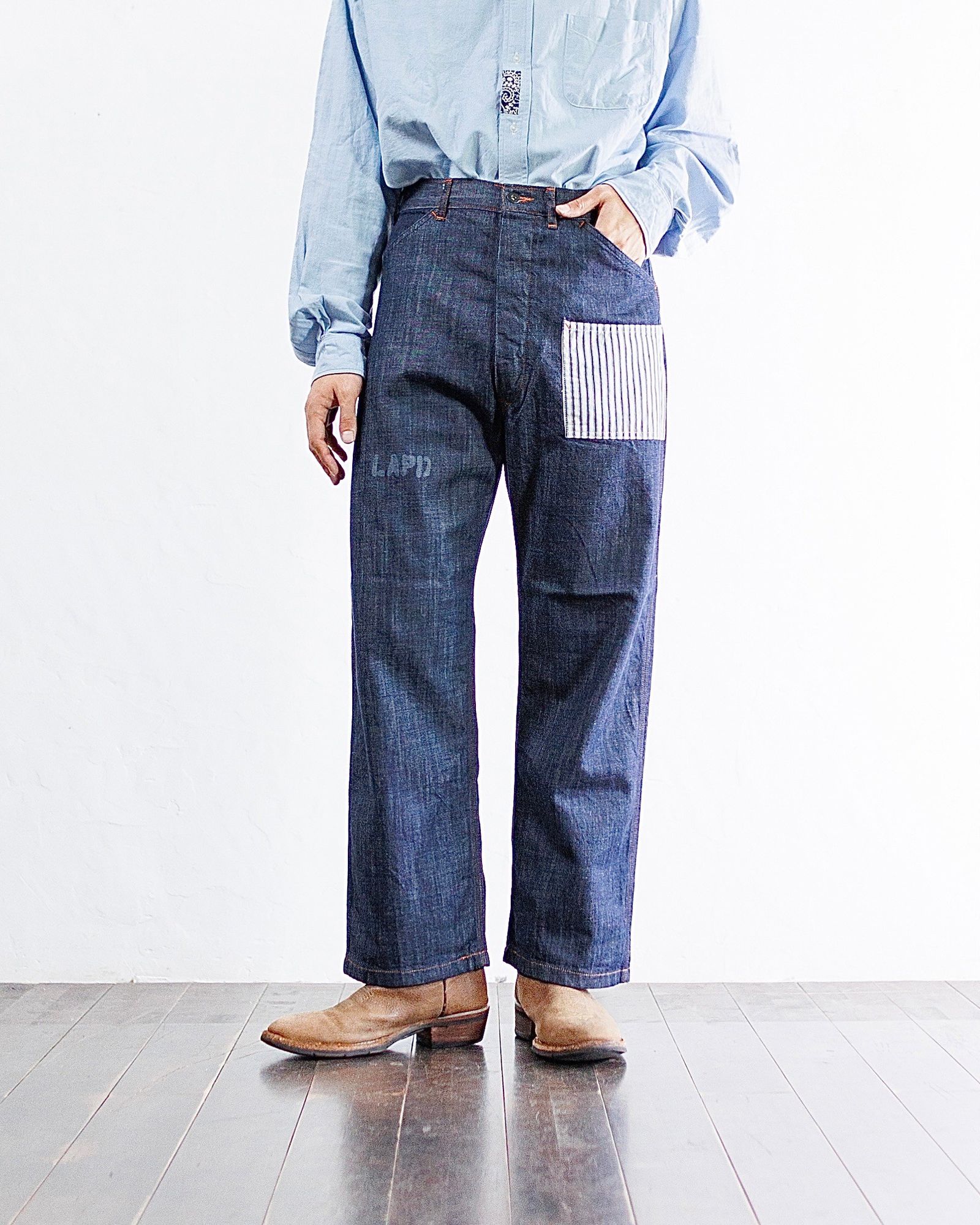 BOWWOW - BOW WOW バウワウ OXFORD BD SHIRTS BANDANNA REPAIRED