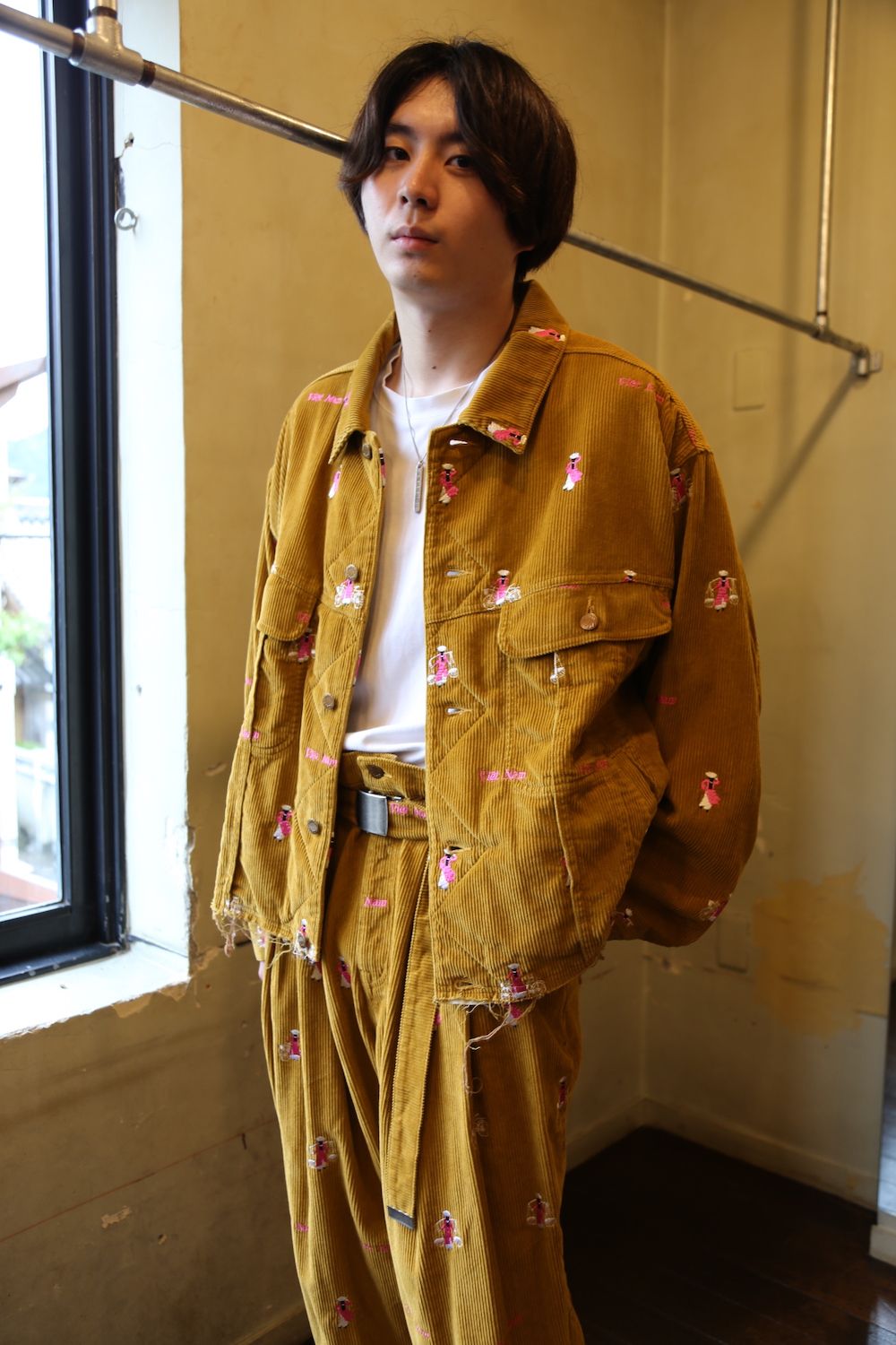 VETNAM EMBROIDERY COURDUROY JACKET & VETNAM EMBROIDERY WIDE TAPERED TROUSERSセットアップスタイル.2020.9.12.