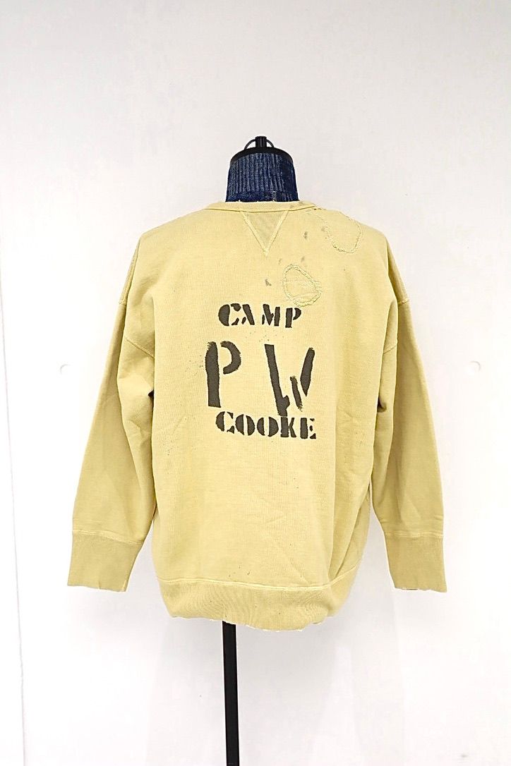 BOW WOW 26FW REPAIRED DOUBLE V SWEATSHIRT - PW(BWU-RDVSP)KHAKI YELLOW