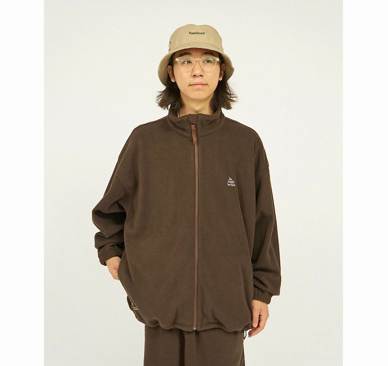 高品質 freshservice フレッシュサービス フリースセットアップ brown