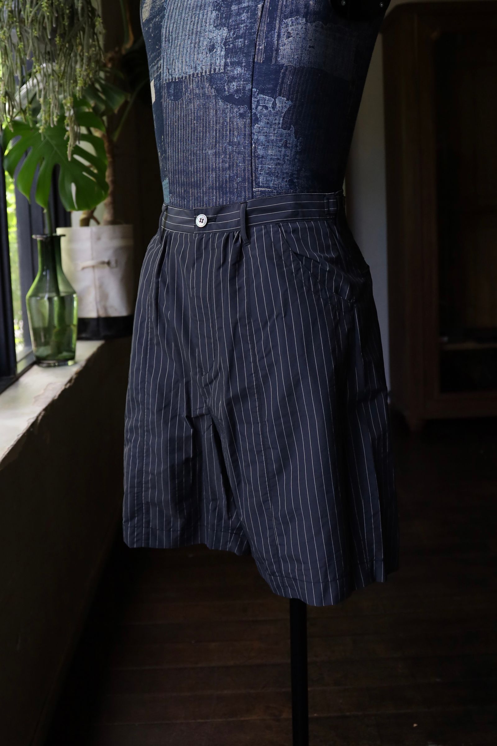 ヨーク24SS NYLON STRIPE WIDE SHORTS(YK24SS0709P) BLACK