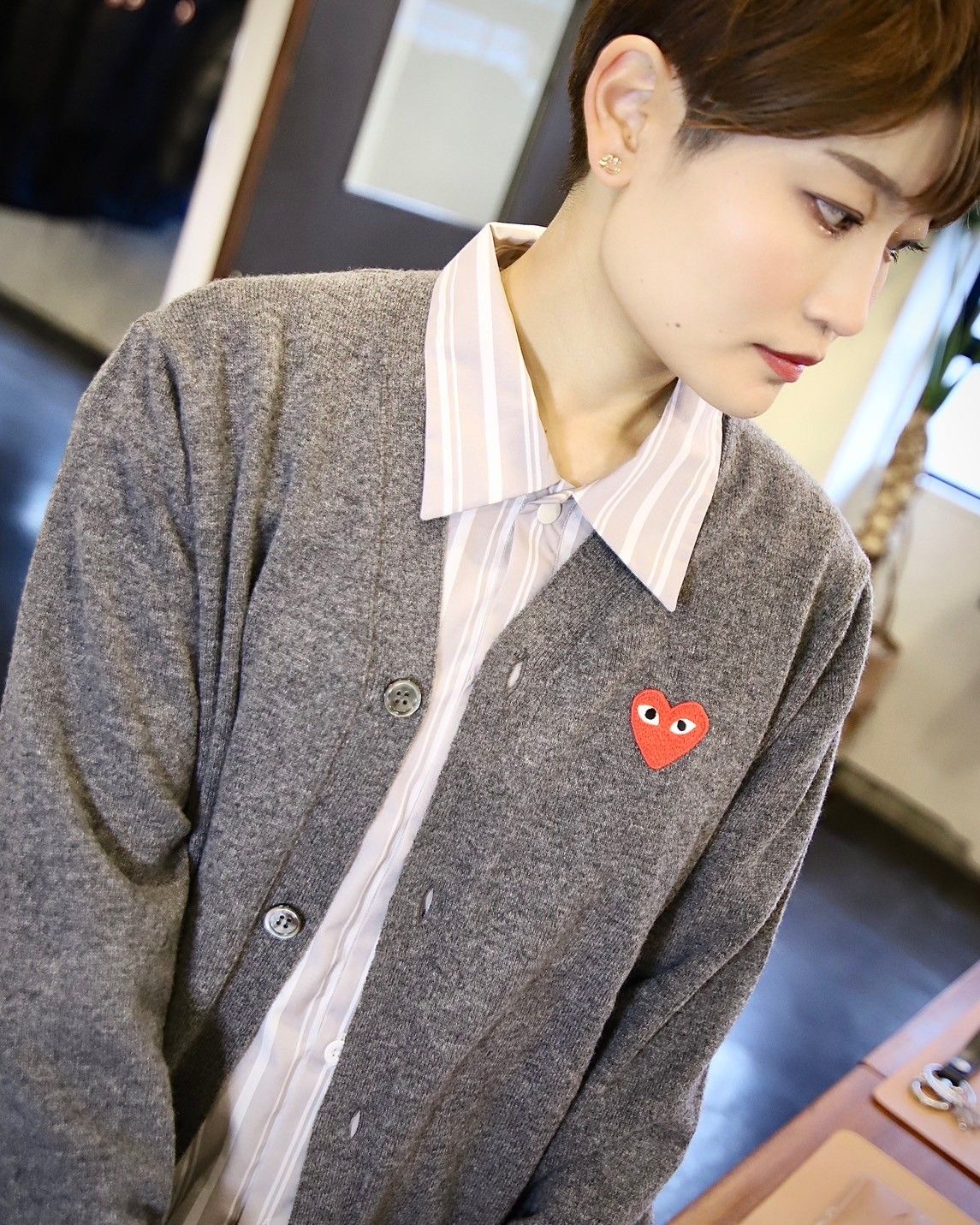 プレイコムデギャルソン 新作 PLAY CARDIGAN style.2023.12.15