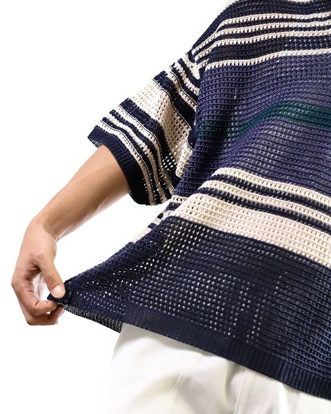 ヨーク 24SS BORDER MESH KNIT SKIPPER POLO SHIRT style 2024.5.24