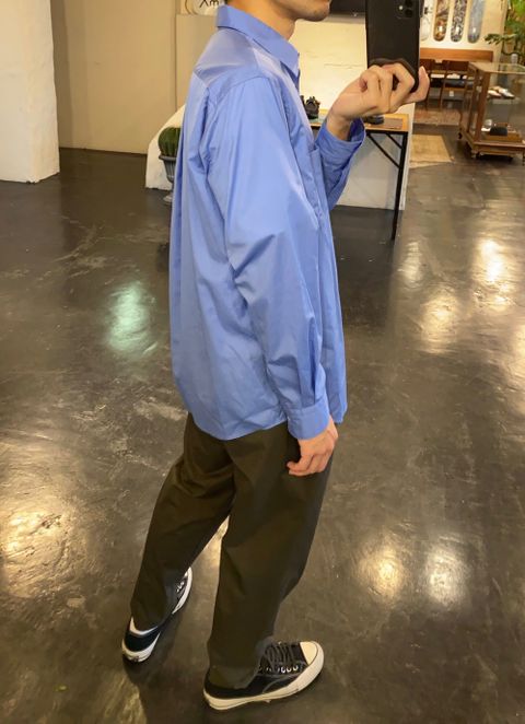 Graphpaper Broad L/S Regular Collar Shirt(GM203-50108B)"BLUE"Style.2020.7.13.