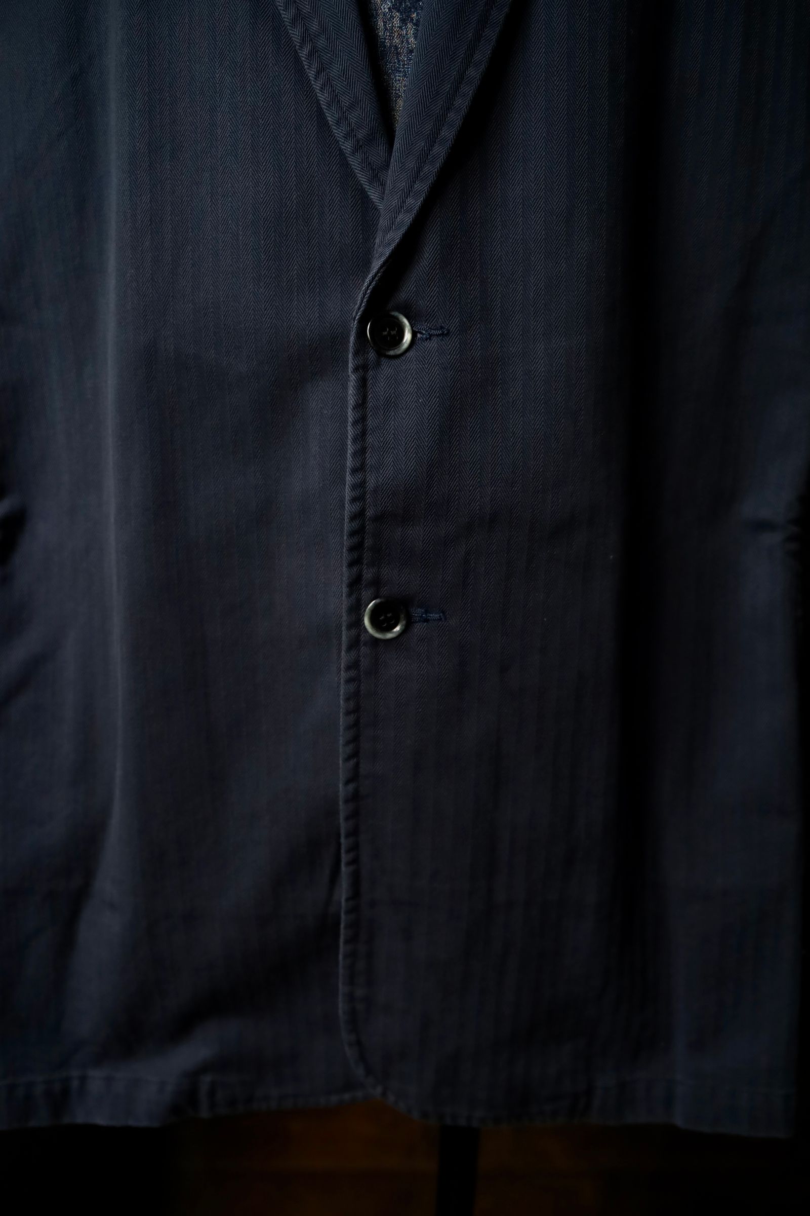 S.F.C 24FW エスエフシーTAILORED SHIRT JACKET HERRINGBONE(SFCEW24S01)Navy