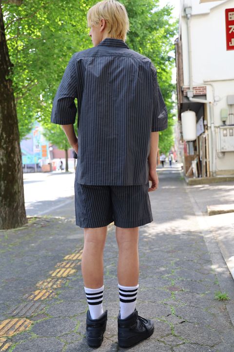 YOKE 24SS 新作 NYLON STRIPE WIDE SHIRT SET UP style 2024.5.5