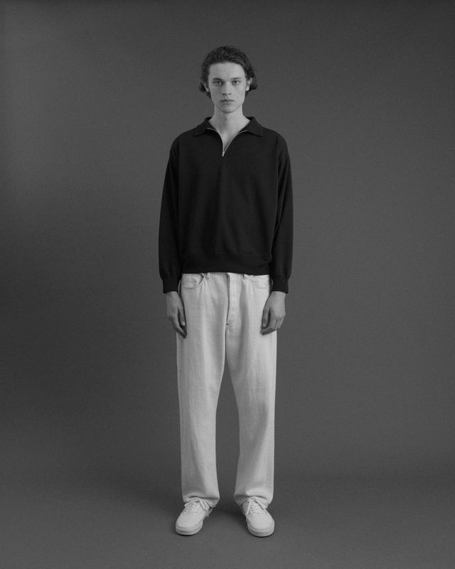 ファウンダ HALF ZIP LONG SLEEVE SHIRT (015FD252012)NAVY