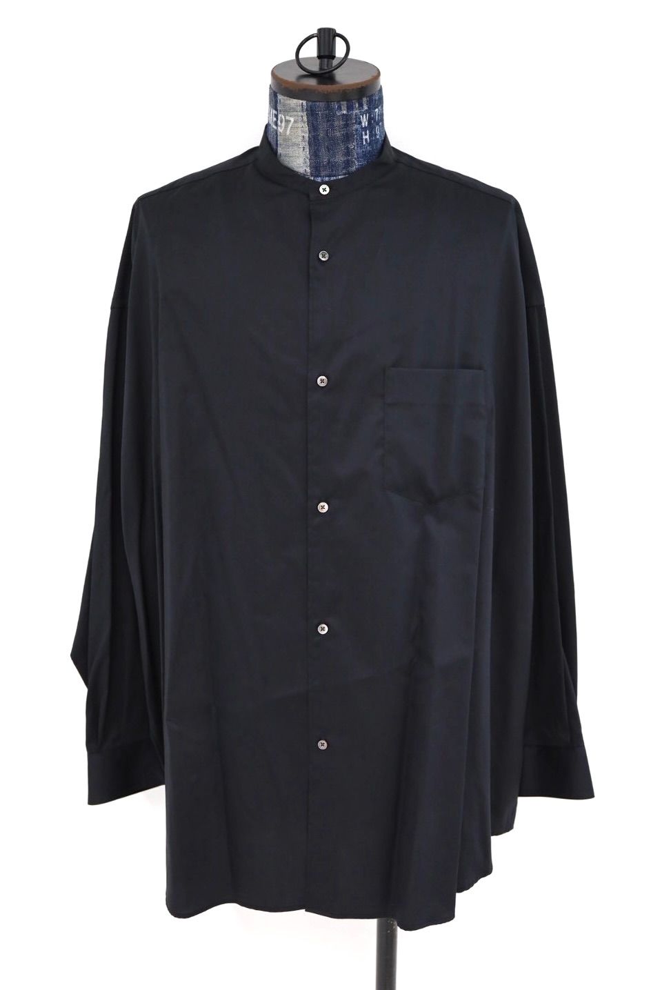 グラフペーパー26SS Silicon Poplin Oversized Band Collar Shirt(GM261-50181)BLACK☆2月28日(土)発売！