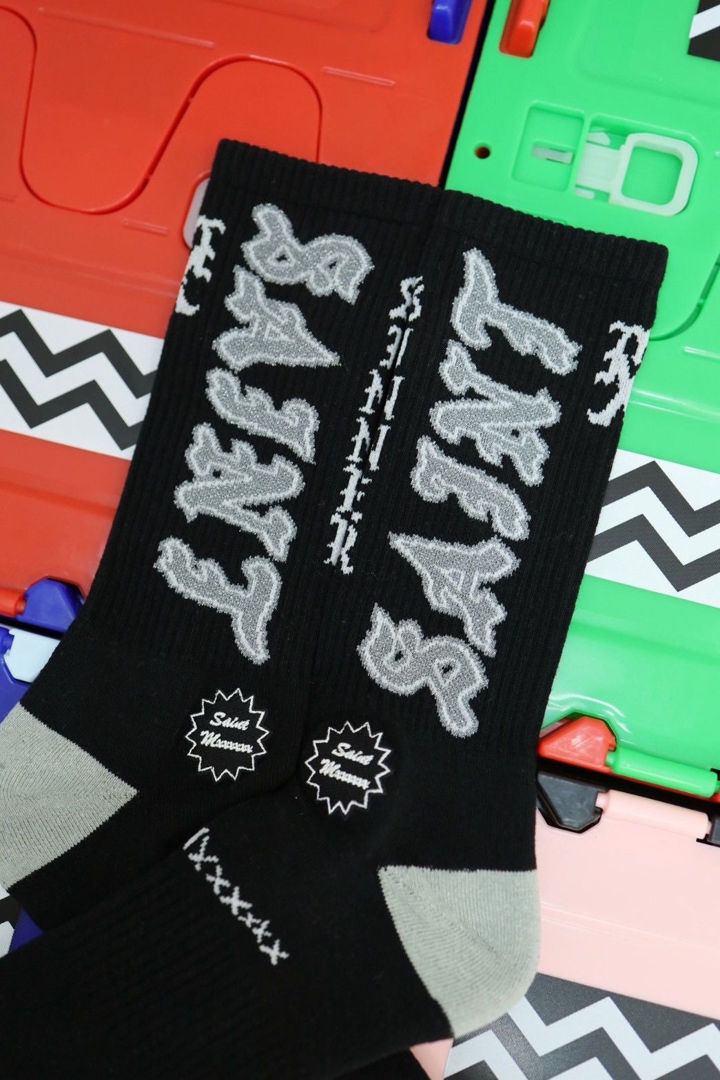 セントマイケル 26SS SAINT SOCKS(SM-MK8-0000-109)BLACK×GRAY☆4月11日(土)発売！