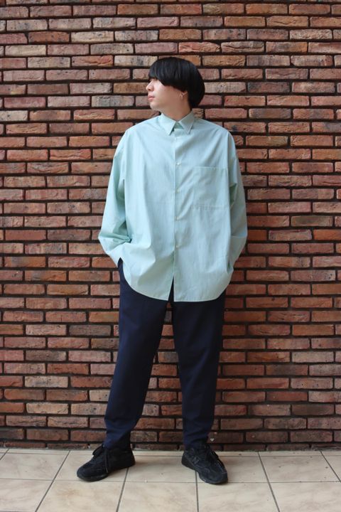 Thomas Mason for Graphpaper L/S Oversized Regular Collar Shirt style.2022.11.26