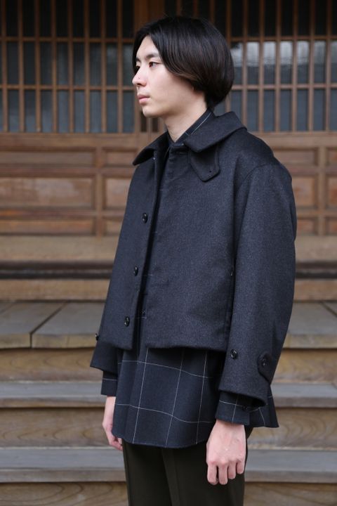 YOKE 新作 CASHMERE 3WAY BAL COLLAR SHARE COAT(YK20AW0134C)"CHARCOAL"style.2020.10.10.