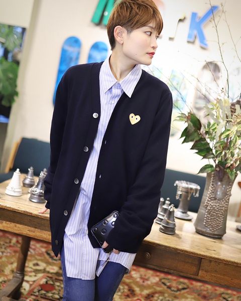 プレイ コムデギャルソン 新作 PLAY CARDIGAN style.2023.12.16