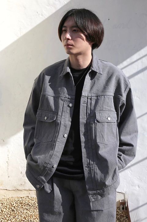 Graphpaper Colorfast Denim Blouson"GRAY"style.9.22.