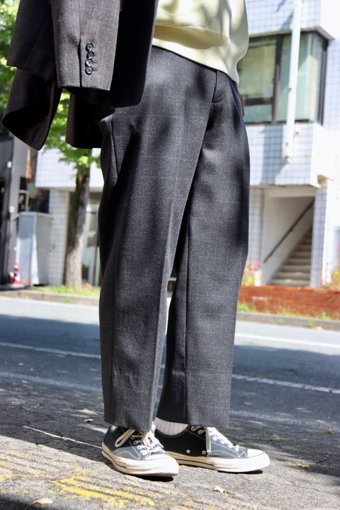 A.PRESSE 23AW Windowpane Jacketスタイル