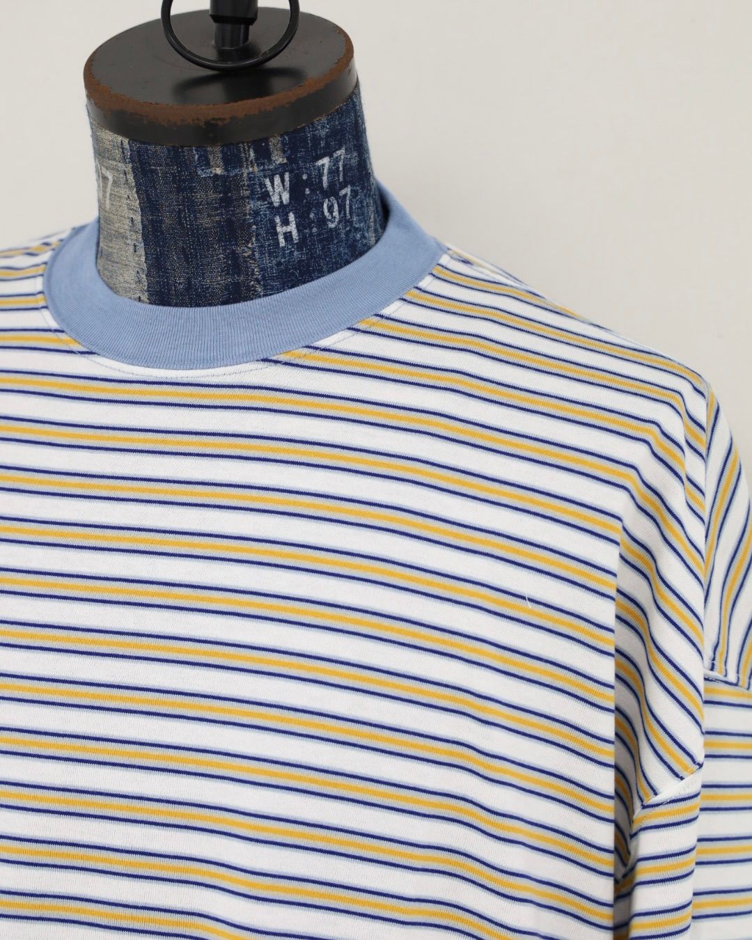 is-ness 26AW Balloon Border Short-sleeve T-Shirt(26AW_02_31SSSH05-1)SAX x YELLOW☆新作発売！